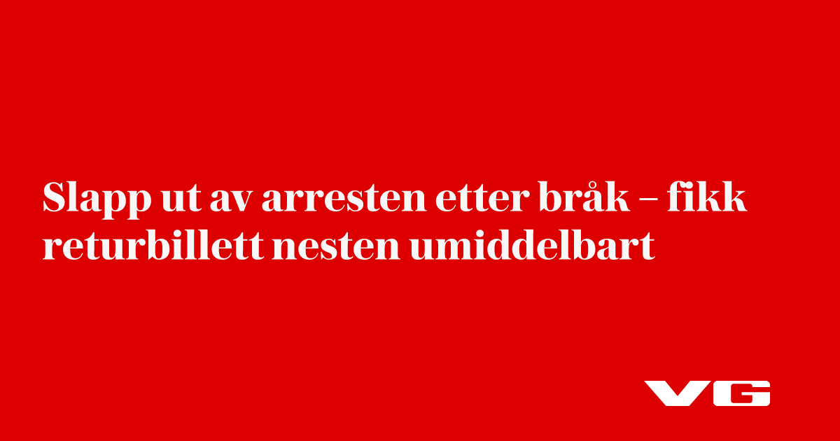 Slapp ut av arresten etter bråk – fikk returbillett nesten umiddelbart
