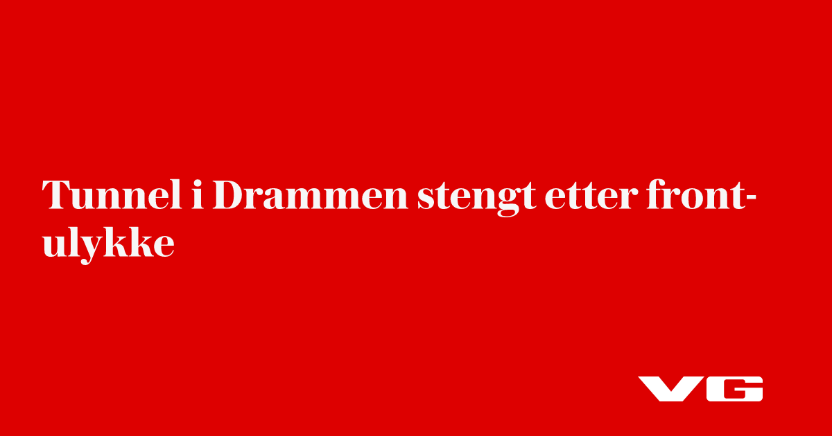 Tunnel i Drammen stengt etter front-ulykke