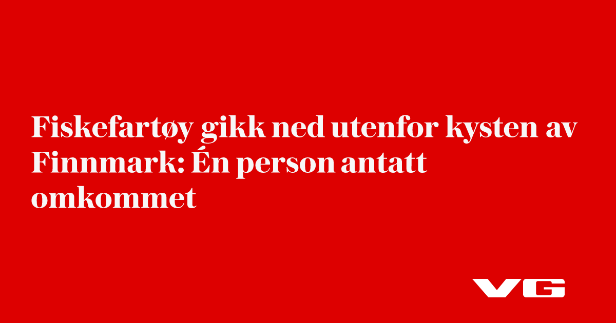 Fiskefartøy har gått ned utenfor kysten av Finnmark: Søk etter én person pågår