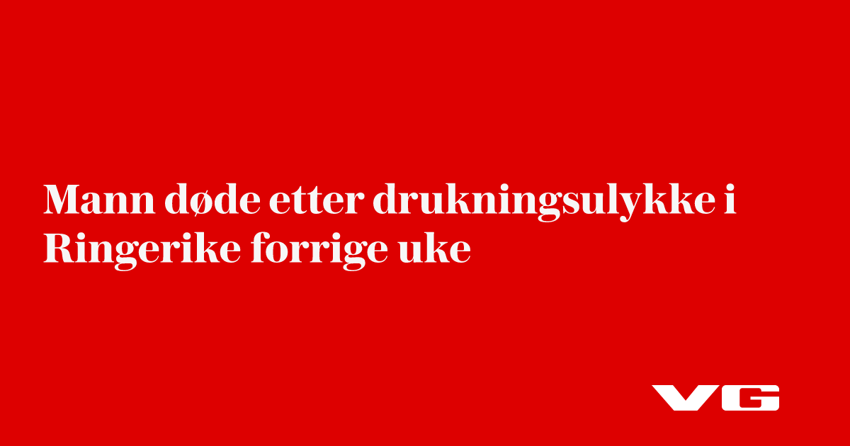 Mann døde etter drukningsulykke i Ringerike forrige uke