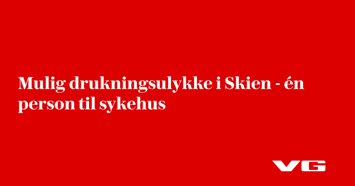 Mulig drukningsulykke i Skien: – Pågår livreddende førstehjelp