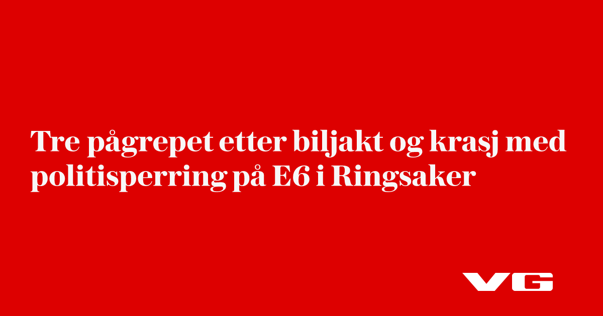 Tre til sykehus etter biljakt og krasj med politiet på E6