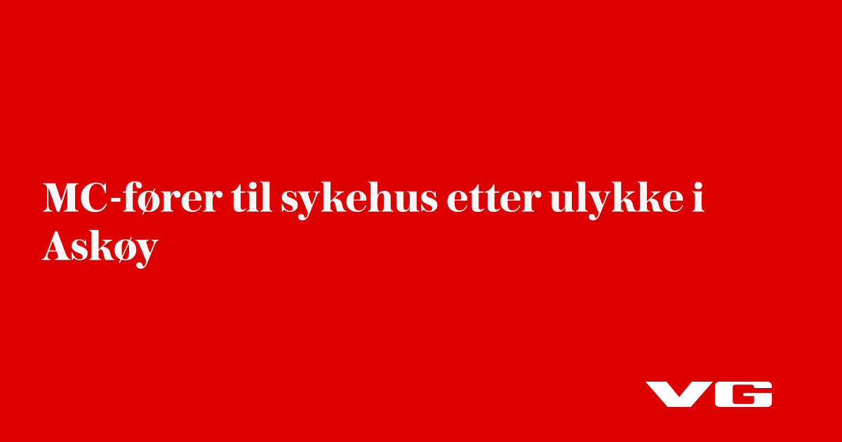 MC-fører til sykehus etter ulykke i Askøy