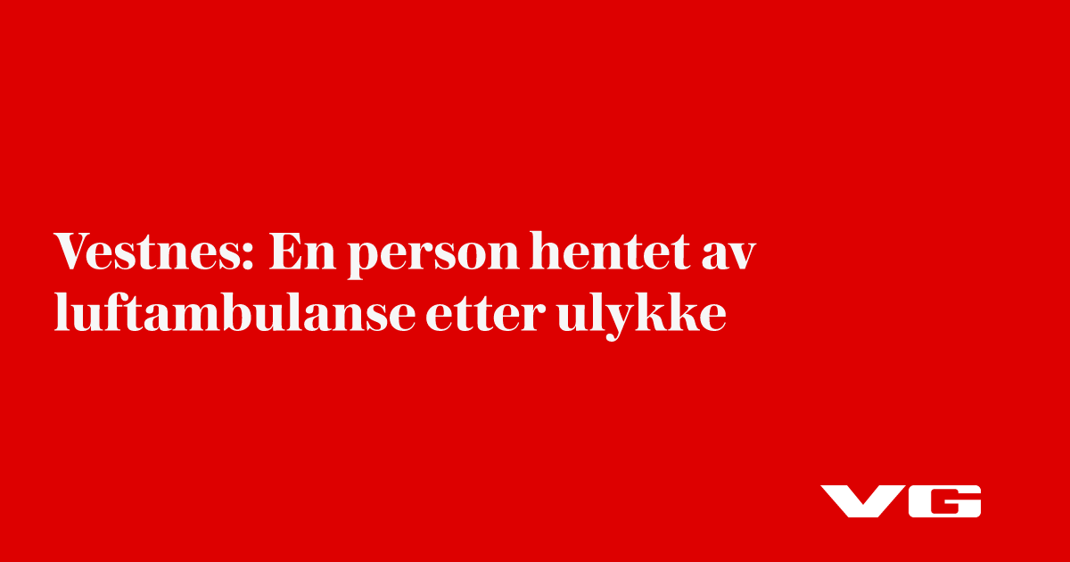 Vestnes: En person hentet av luftambulanse etter ulykke