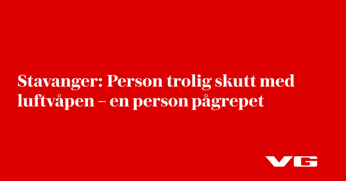 Stavanger: Person trolig skutt med luftvåpen – en person pågrepet