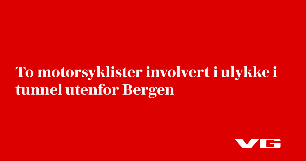 To motorsyklister involvert i ulykke i tunnel utenfor Bergen