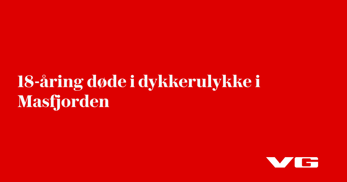 18-åring døde i dykkerulykke i Masfjorden