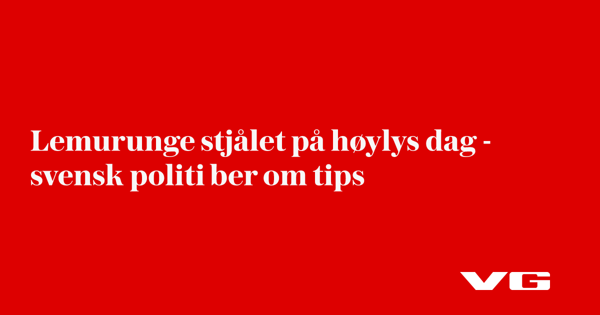 Lemurunge stjålet på høylys dag - svensk politi ber om tips