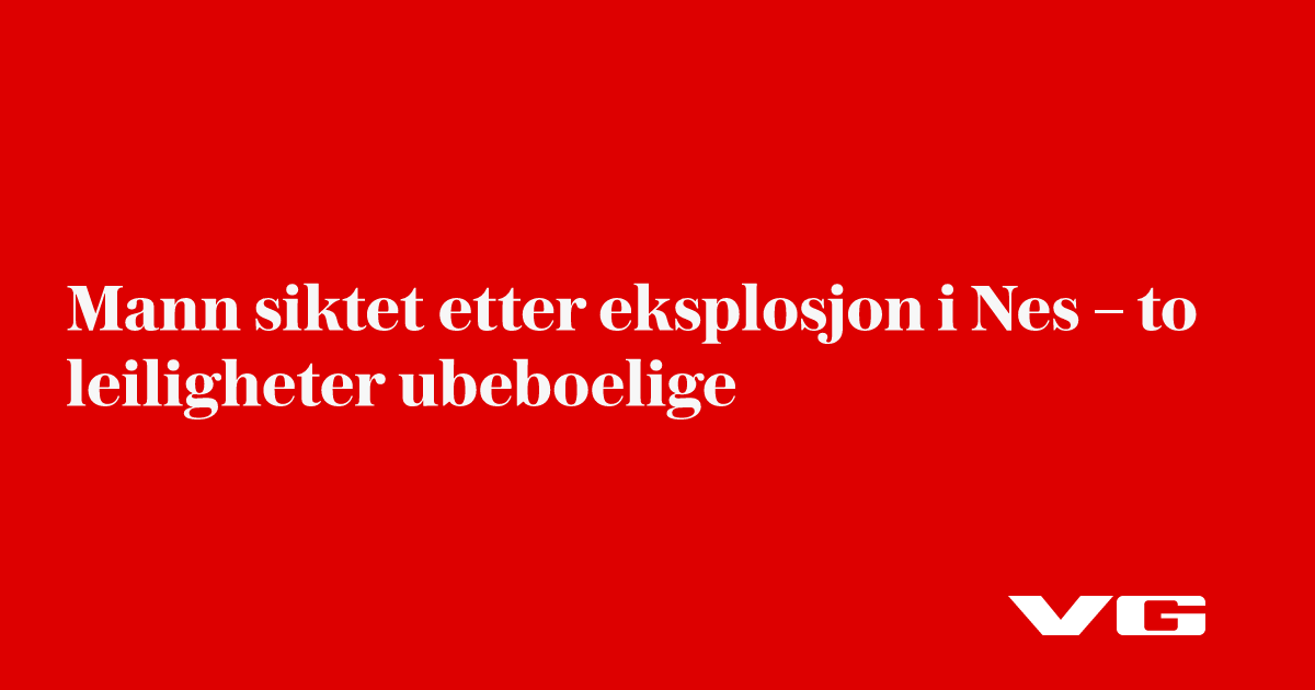 Eksplosjon i Nes – vinduer og vegg ble blåst ut