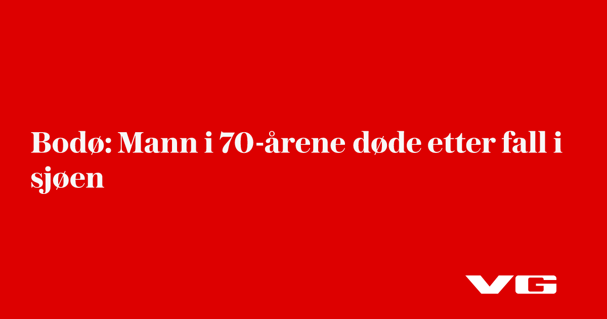 Bodø: Mann i 70-årene døde etter fall i sjøen