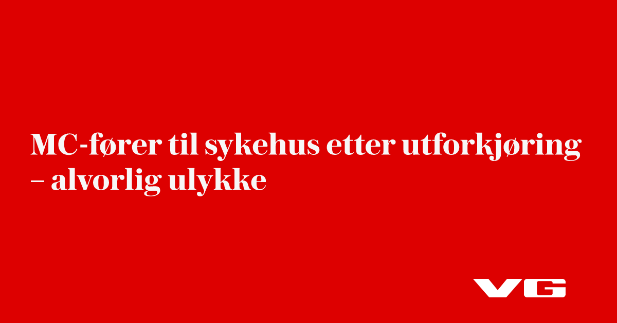 MC-fører til sykehus etter utforkjøring – alvorlig ulykke